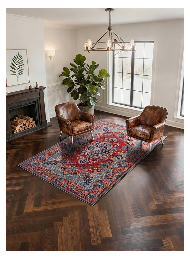 Noon East Carpet Rug Anti-Slip-  Size- 244 x 305 cm - 8x10 ft | Royal Heritage Design | Color- Red & Grey| Ideal as Carpets for Living room, Bedroom & Office - Image 3
